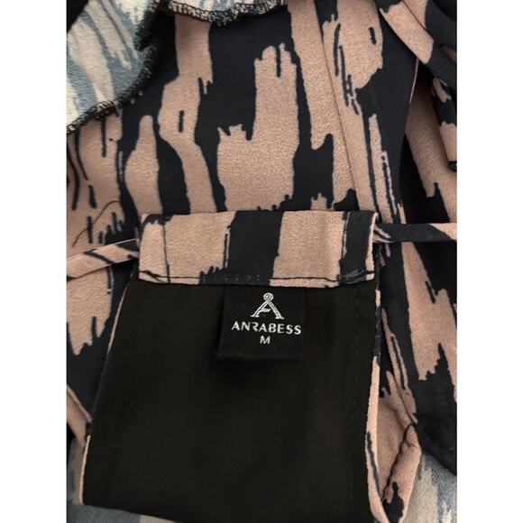 Anrabess Maxi Sundress M Navy Pink Flowy Spaghetti Strap Beach Dress - Picture 5 of 6